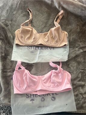 NEW SheCurve Smooth Underwire Bra in Nude and Pink 36d